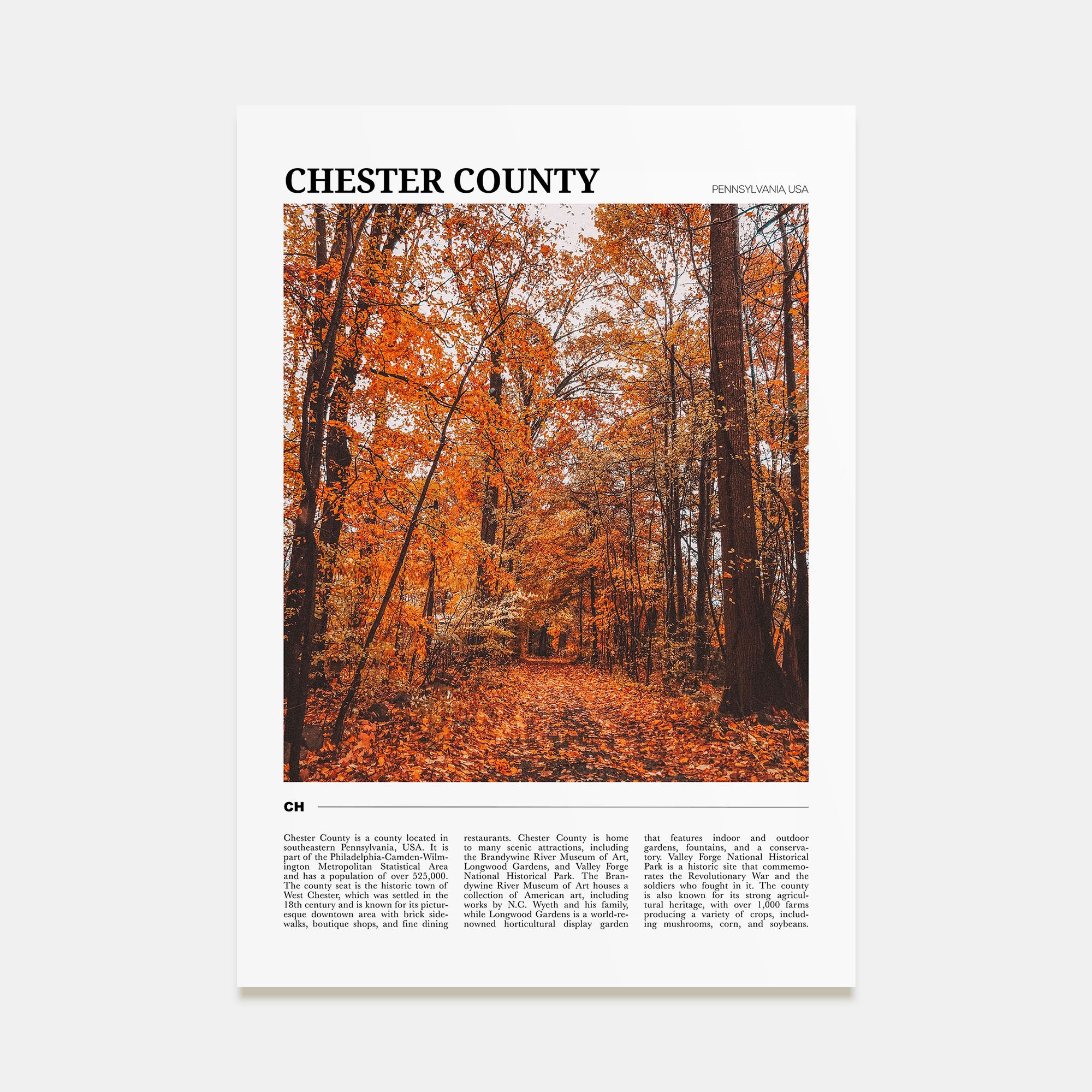 Chester County Travel Color Poster