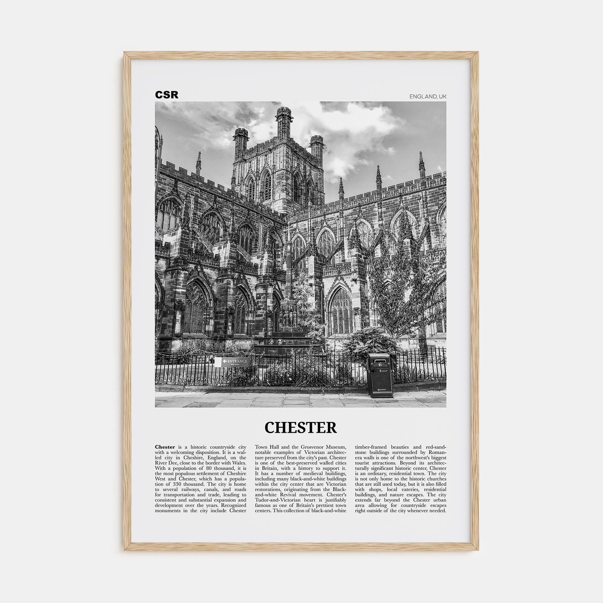Chester Travel B&W No 1 Poster