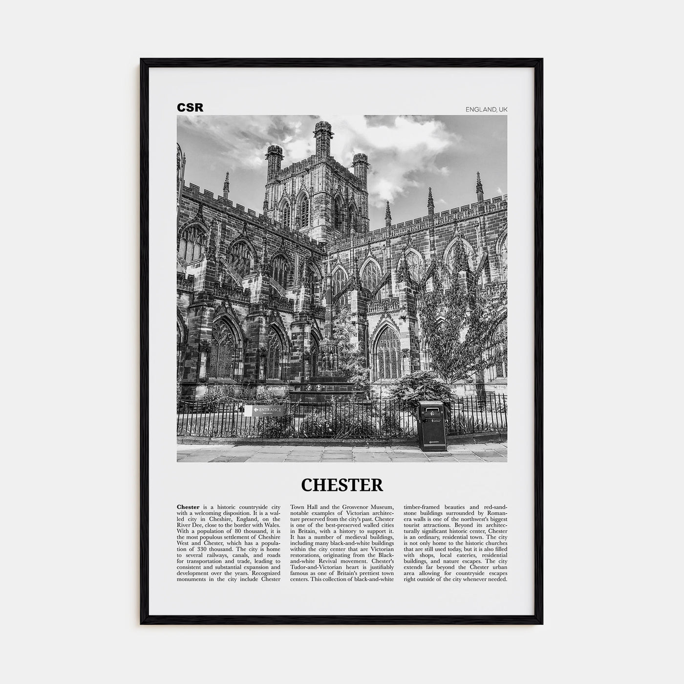 Chester Travel B&W No 1 Poster
