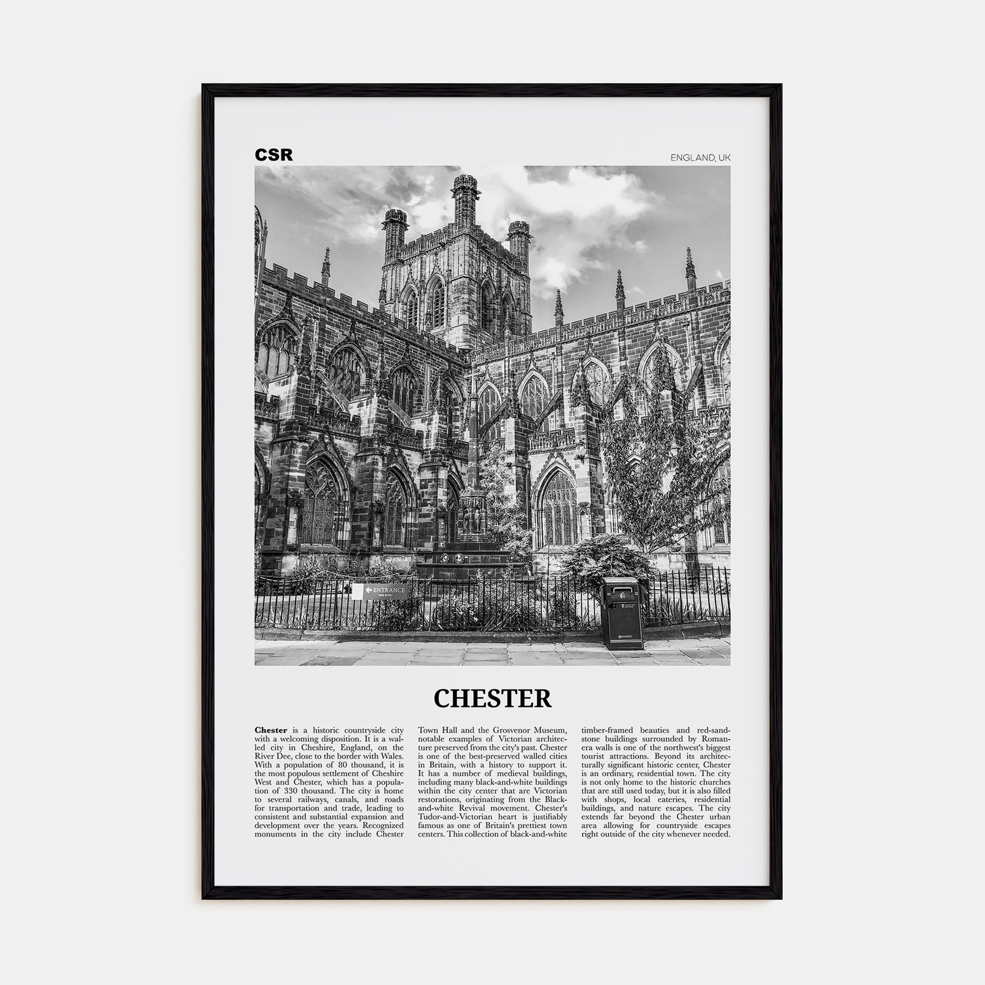 Chester Travel B&W No 1 Poster