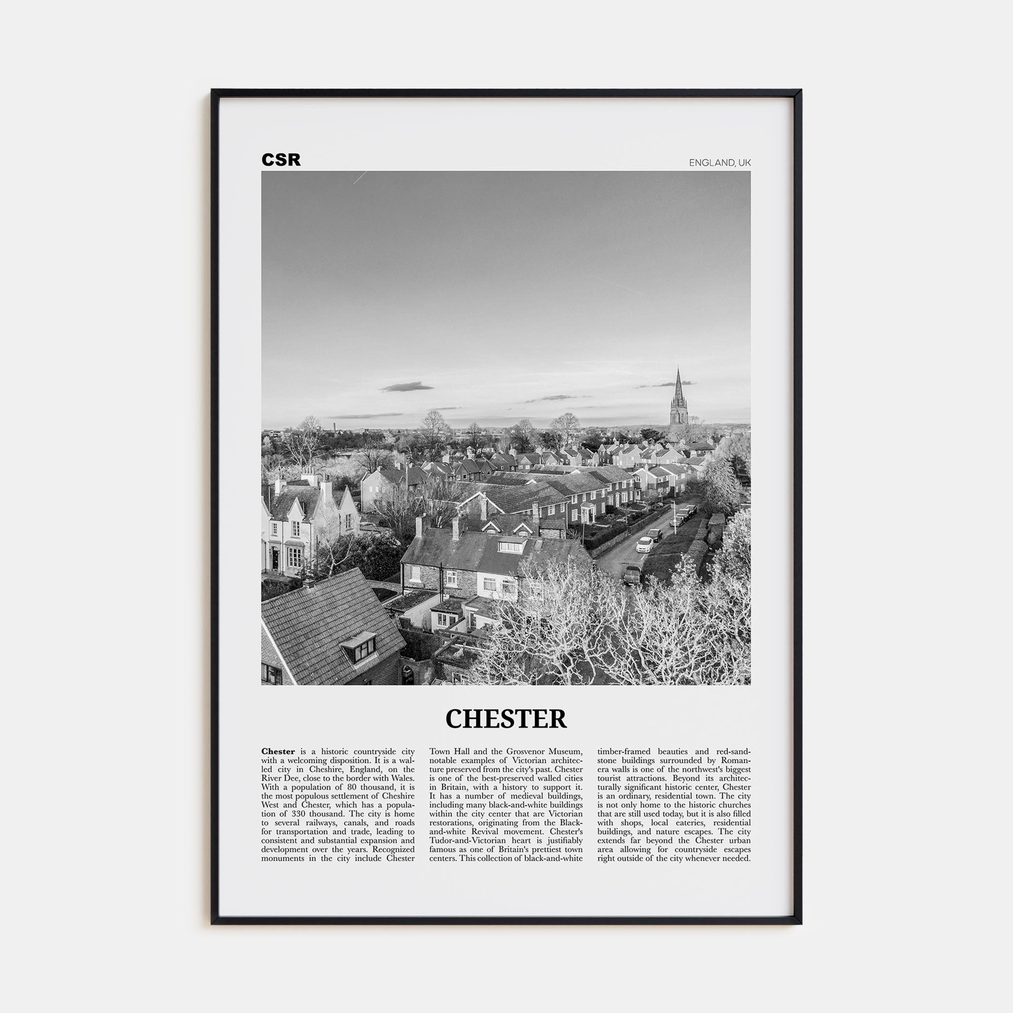 Chester Travel B&W No 2 Poster