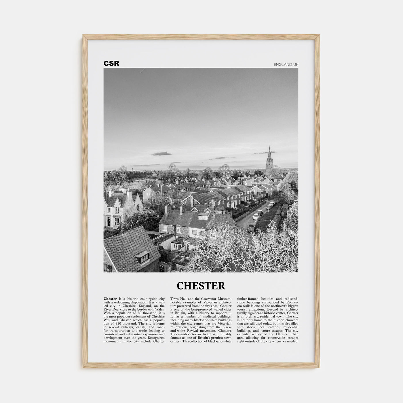 Chester Travel B&W No 2 Poster