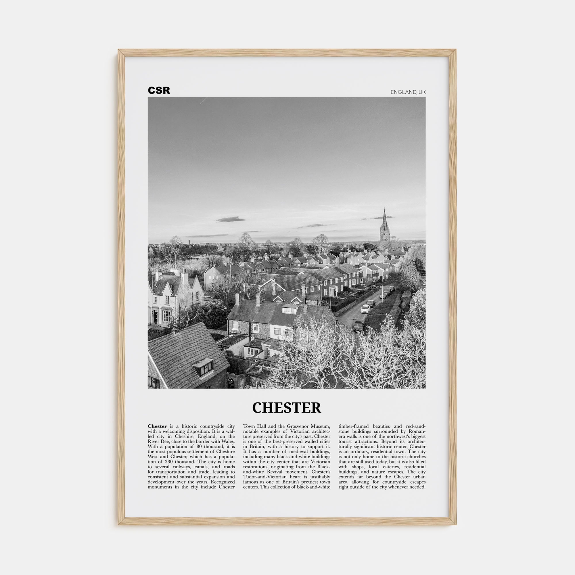 Chester Travel B&W No 2 Poster