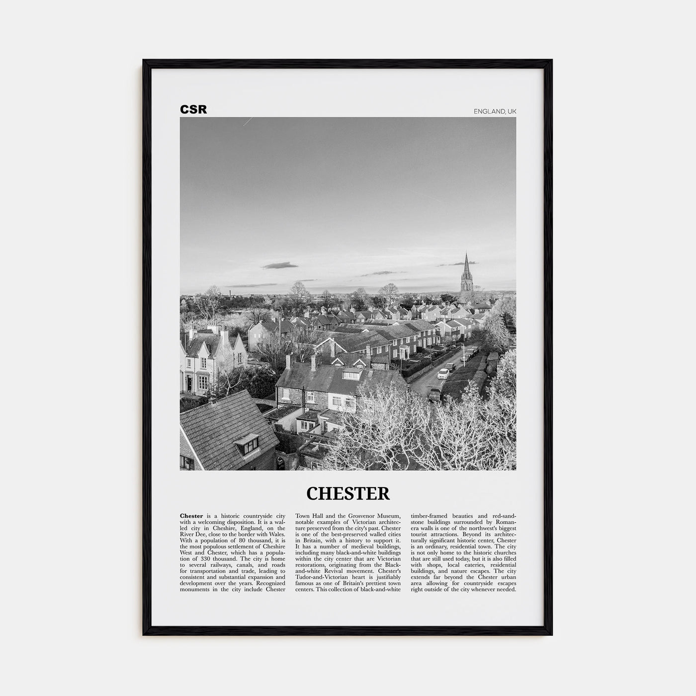 Chester Travel B&W No 2 Poster