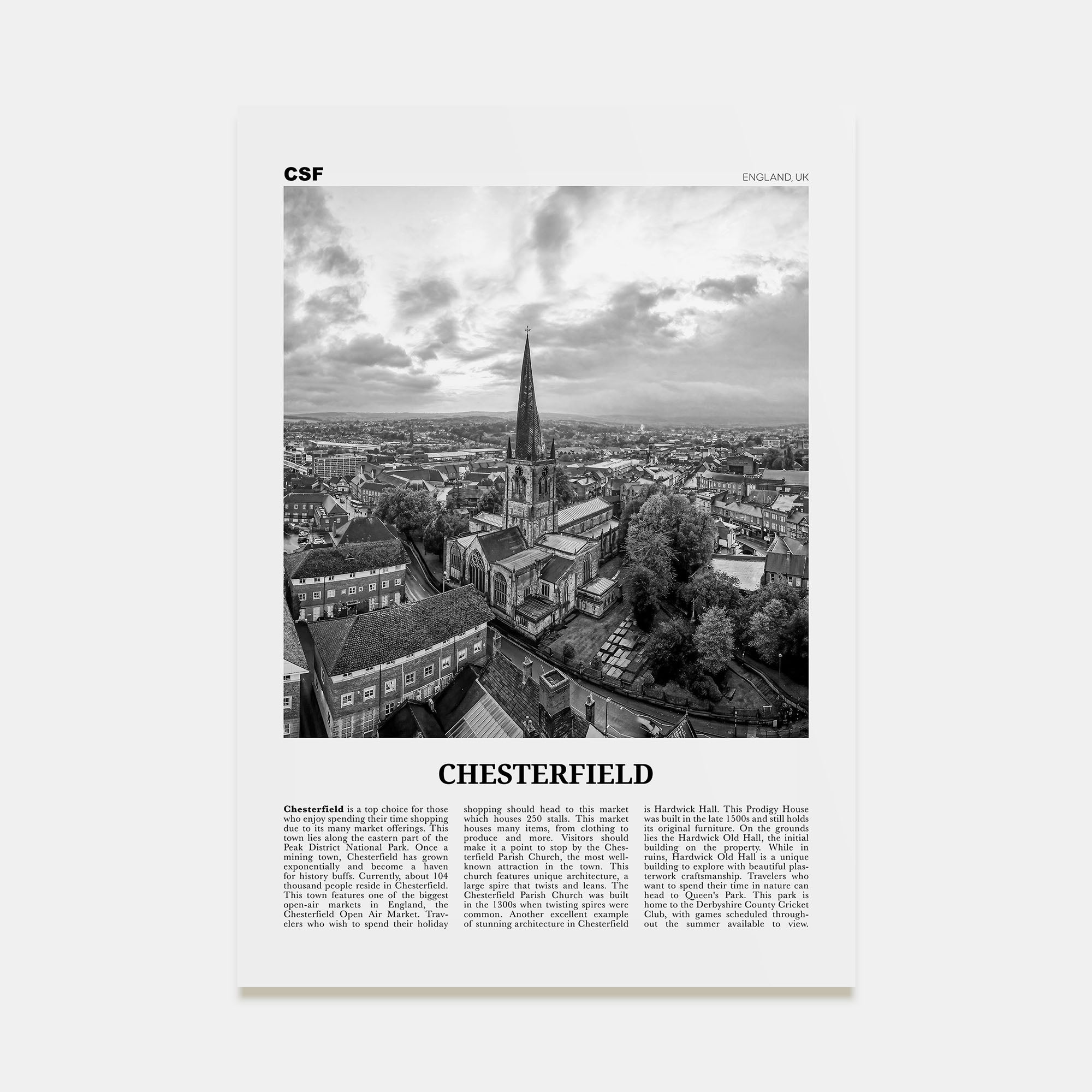 Chesterfield Travel B&W Poster