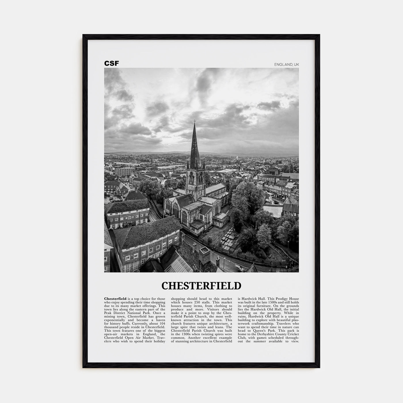 Chesterfield Travel B&W Poster
