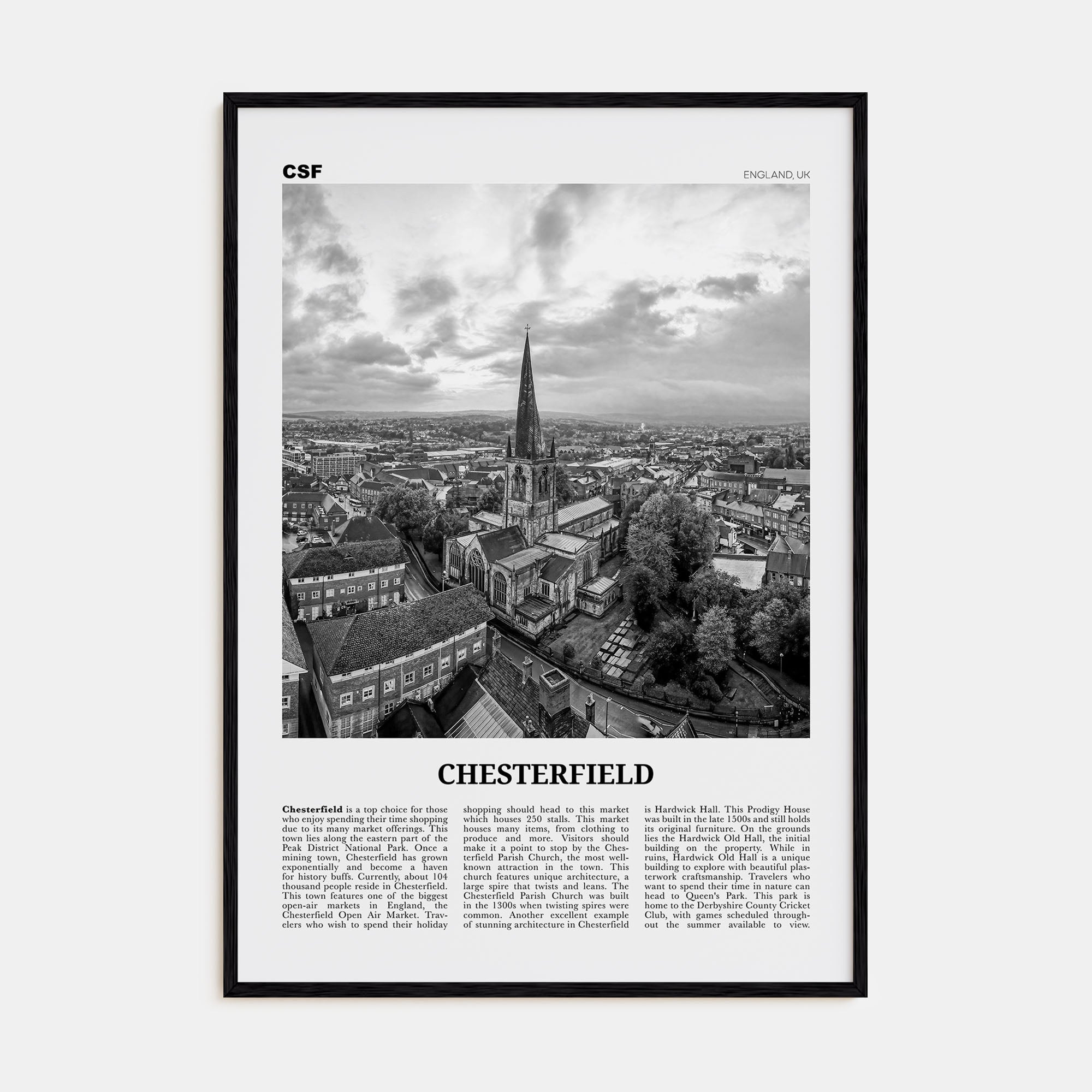 Chesterfield Travel B&W Poster