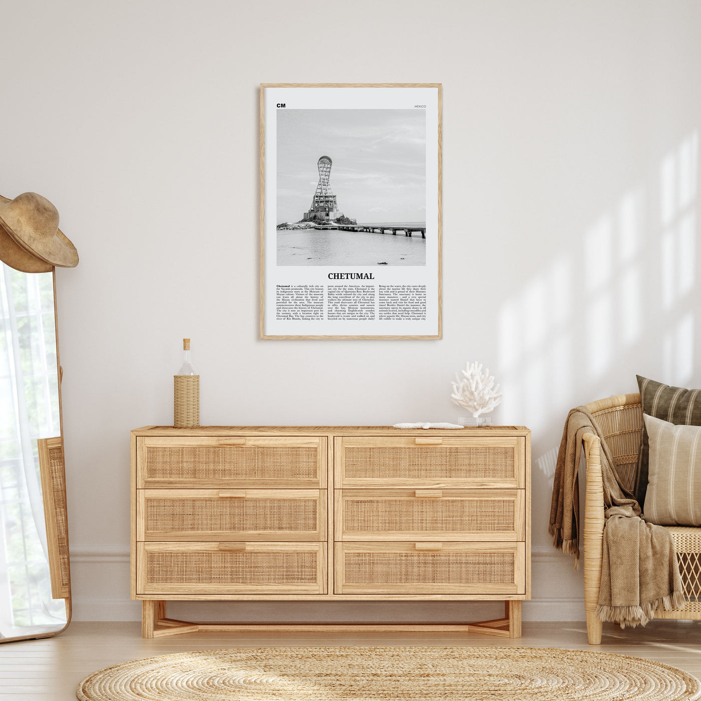 Chetumal Travel B&W Poster