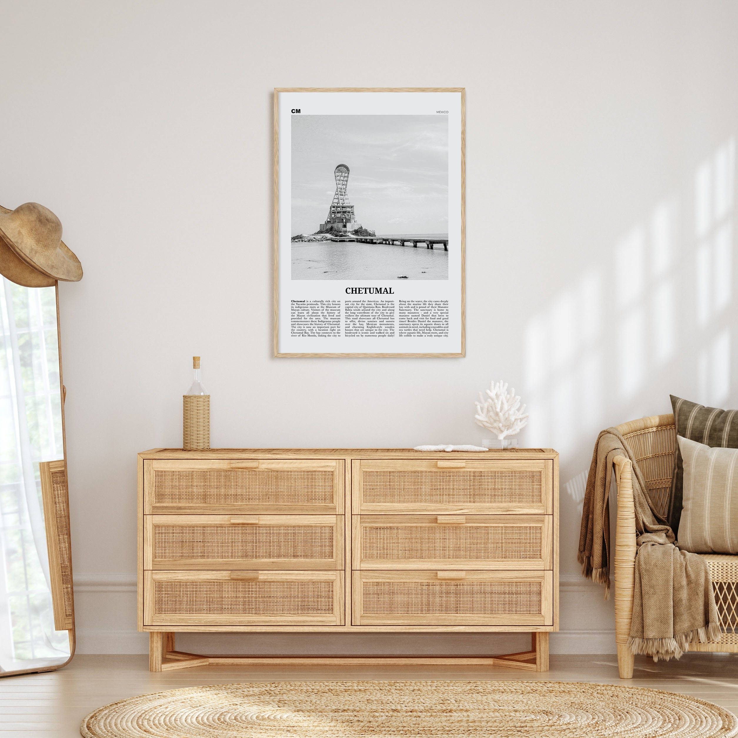 Chetumal Travel B&W Poster