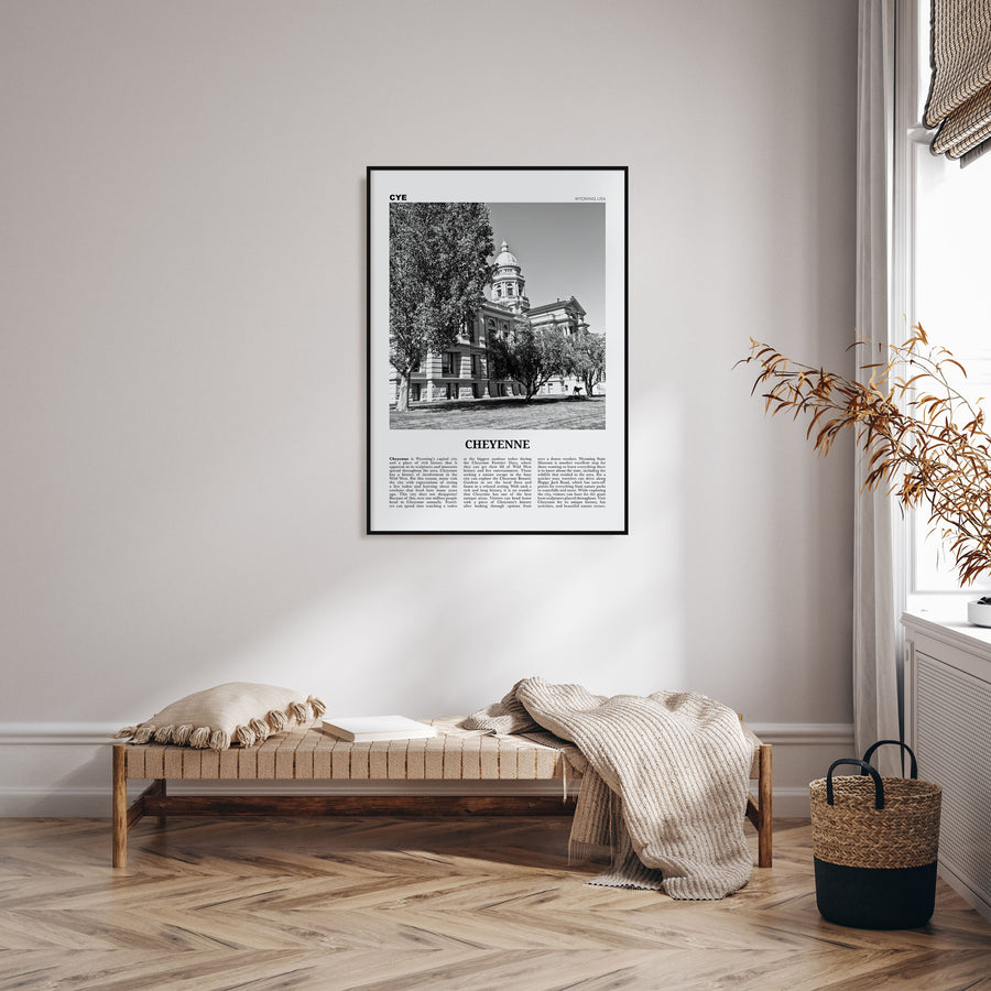 Cheyenne Travel B&W Poster