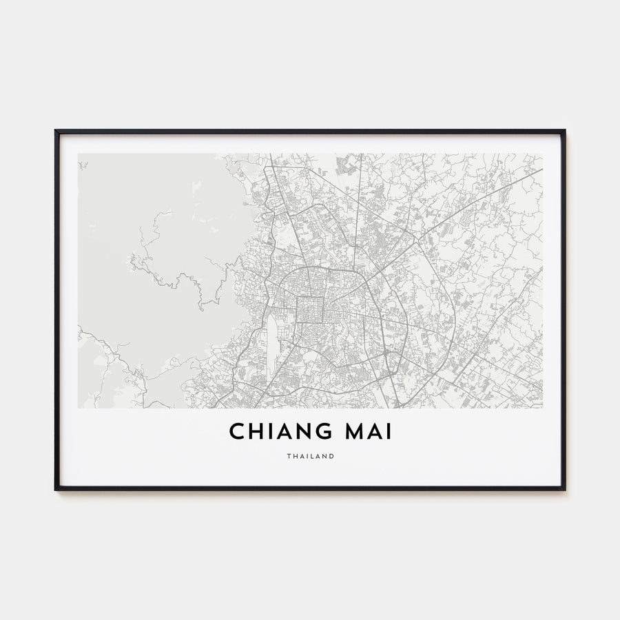 Chiang Mai Map Landscape Poster