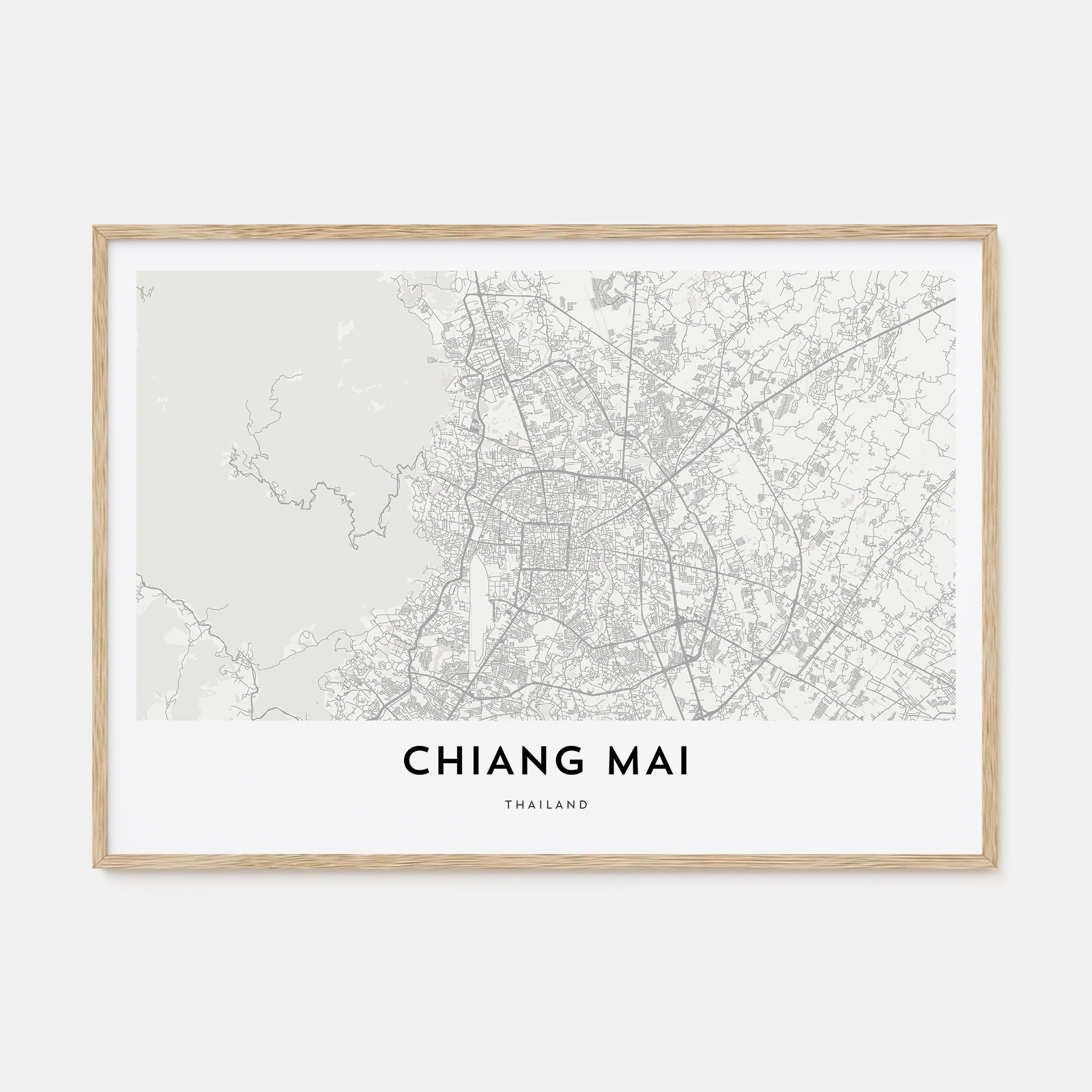 Chiang Mai Map Landscape Poster