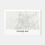 Chiang Mai Map Landscape Poster