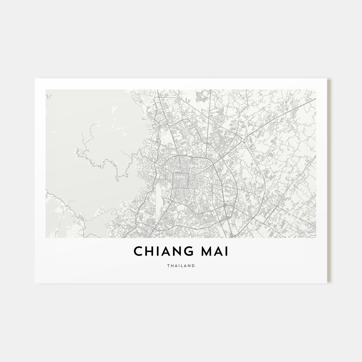Chiang Mai Map Landscape Poster