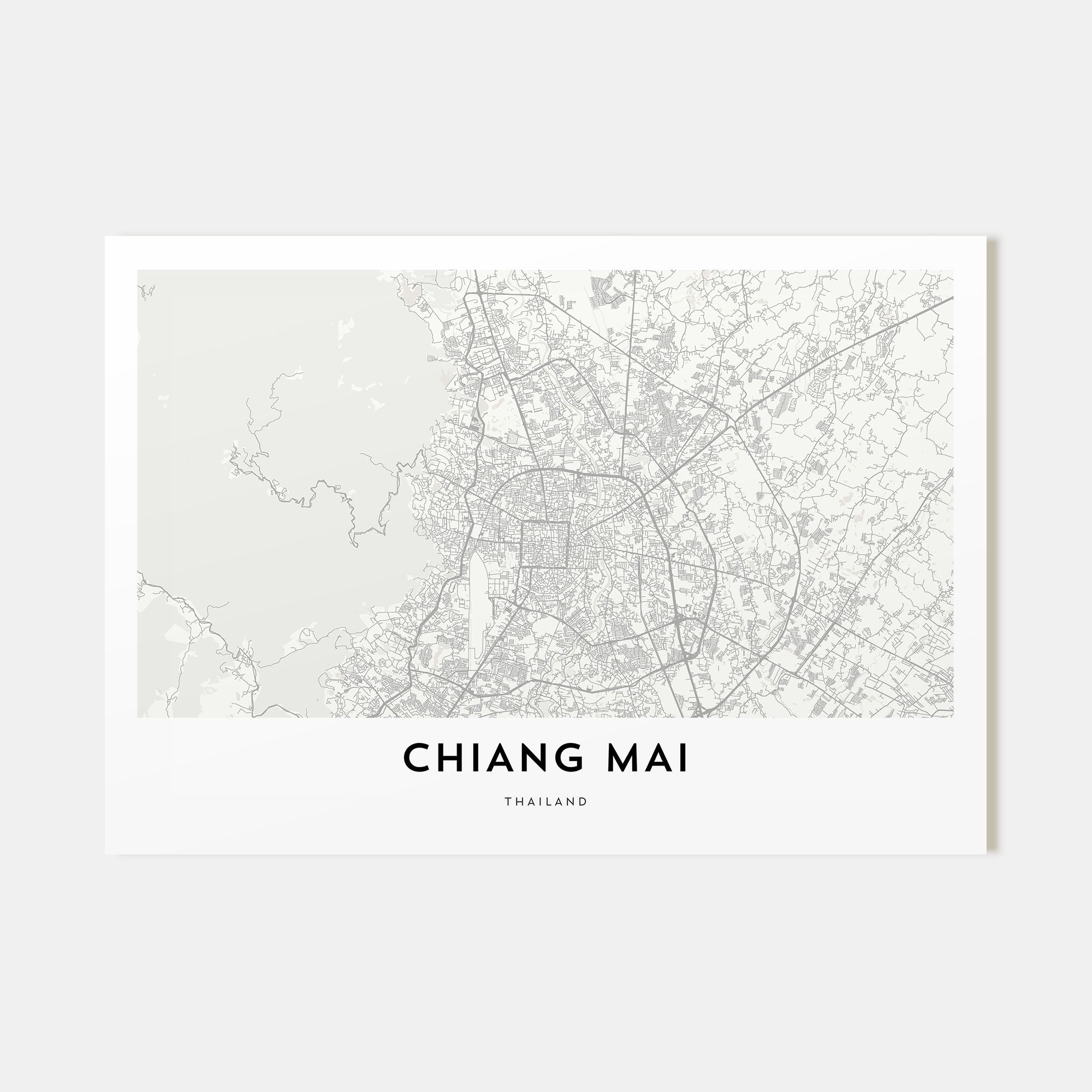 Chiang Mai Map Landscape Poster
