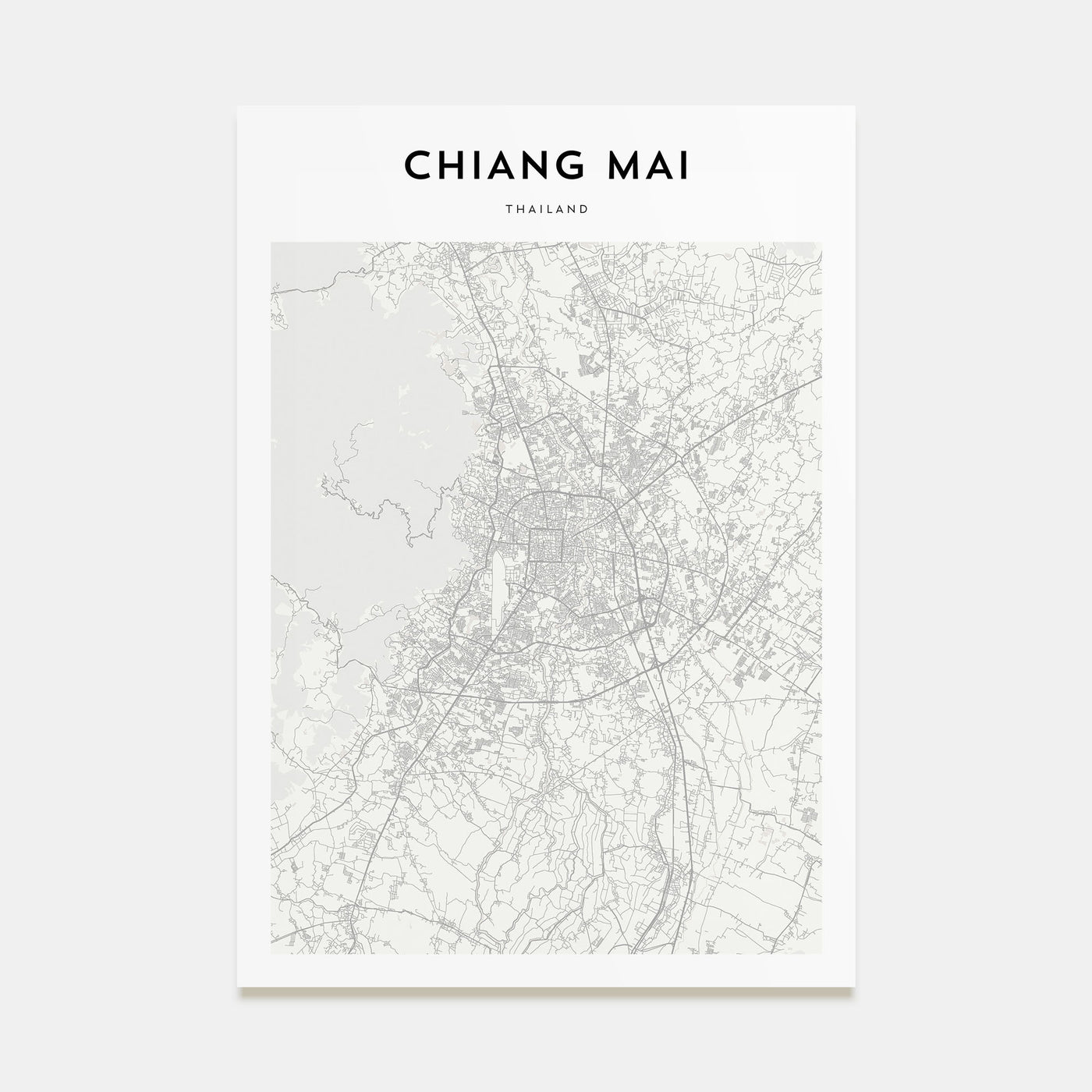 Chiang Mai Map Portrait Poster