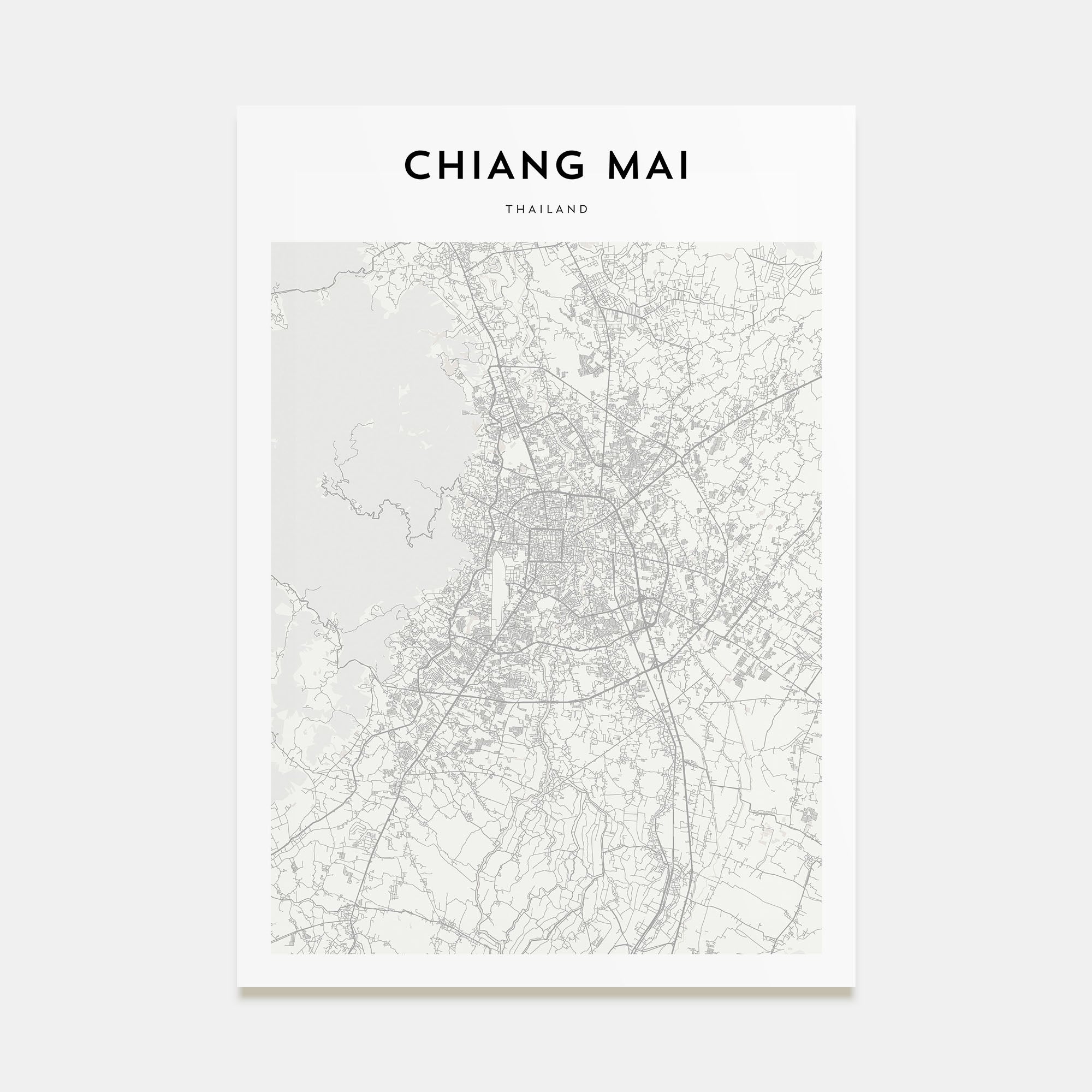 Chiang Mai Map Portrait Poster