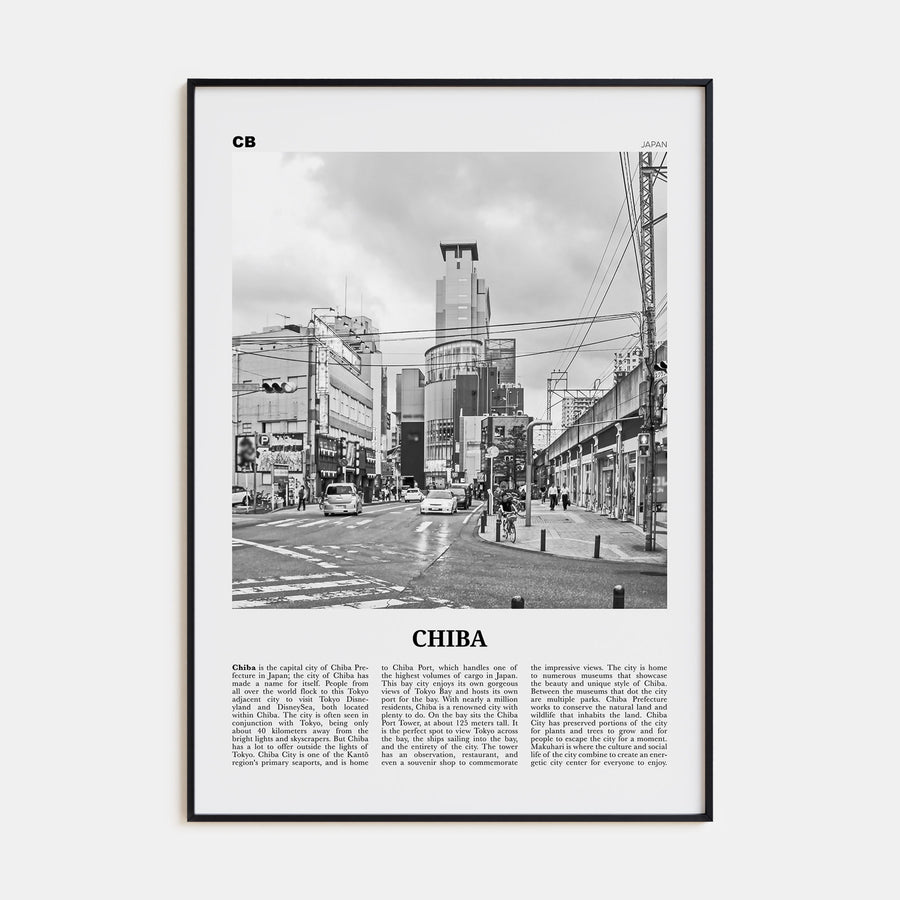 Chiba Travel B&W Poster