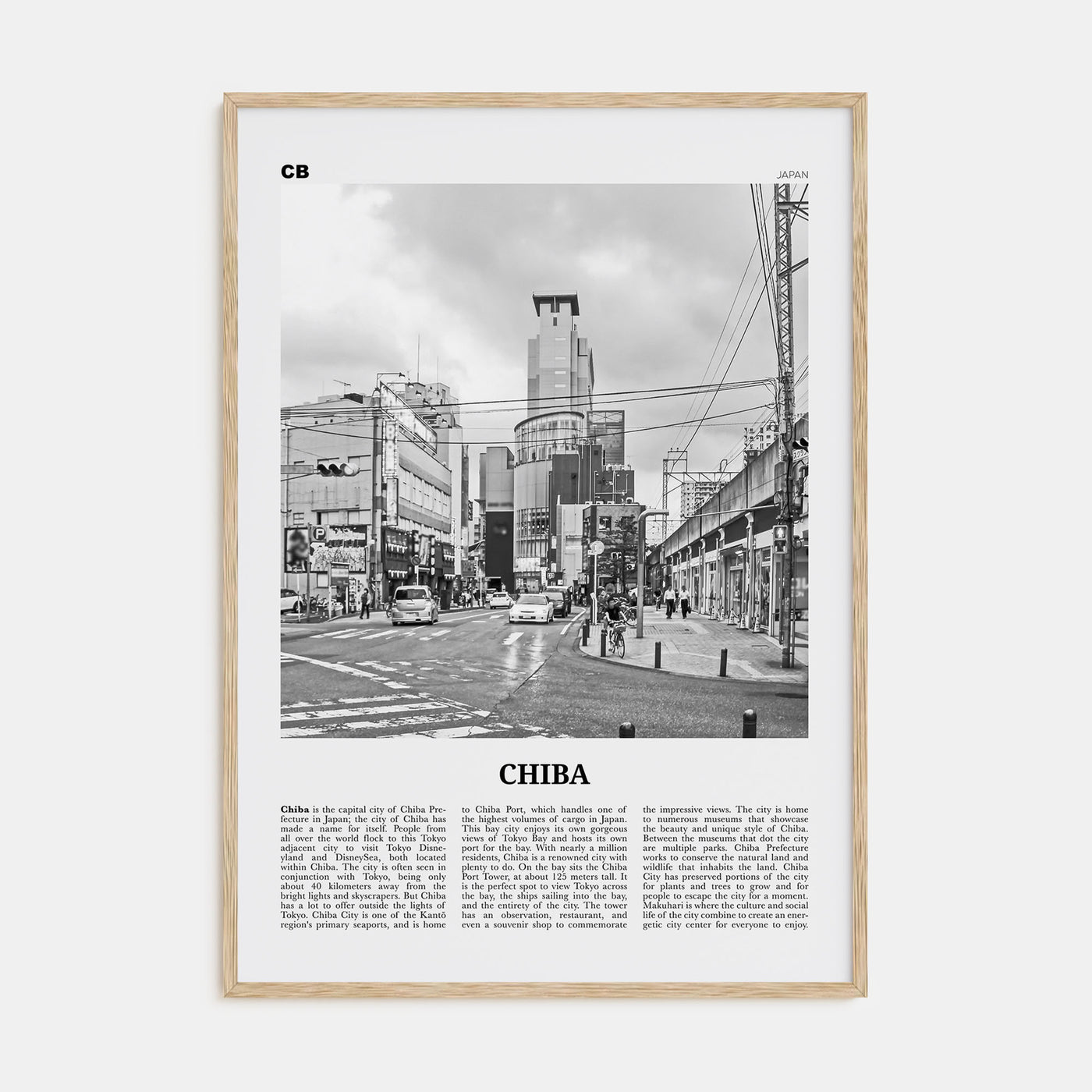 Chiba Travel B&W Poster