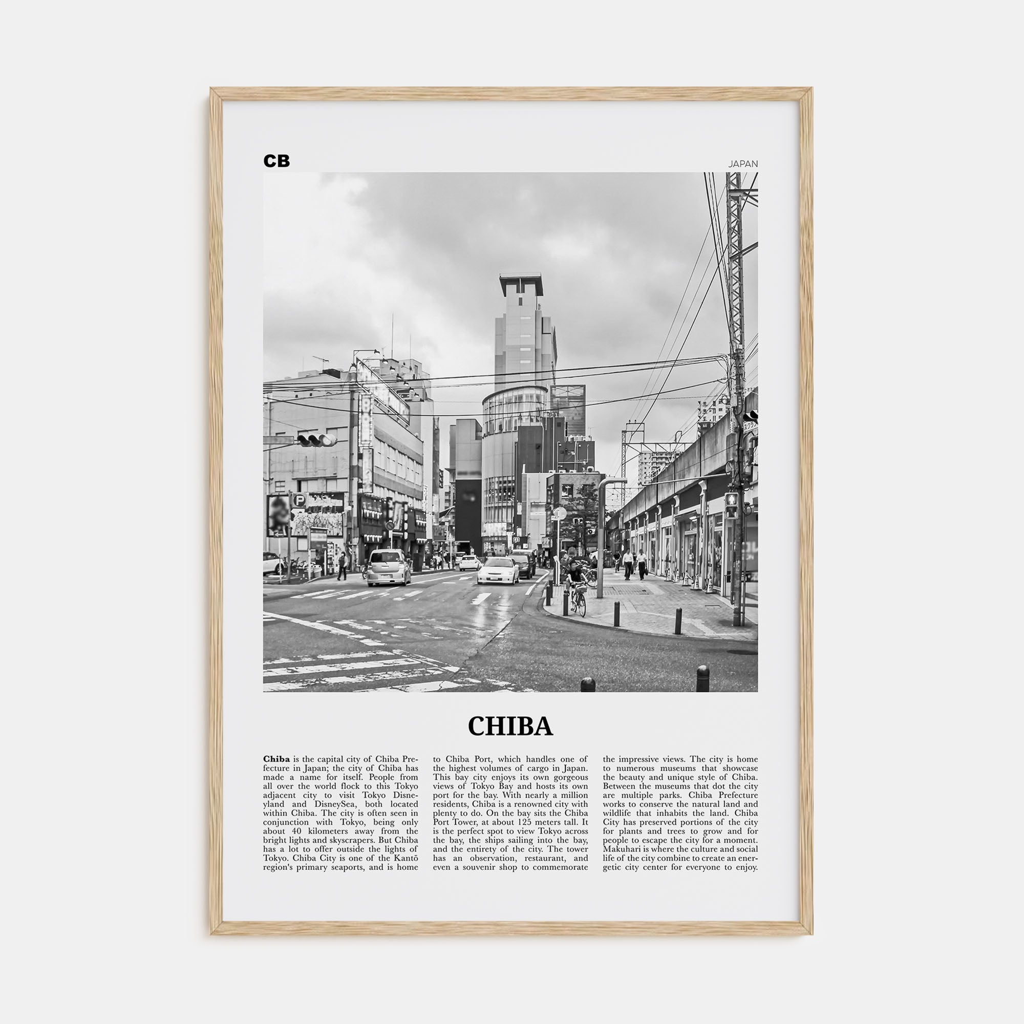 Chiba Travel B&W Poster