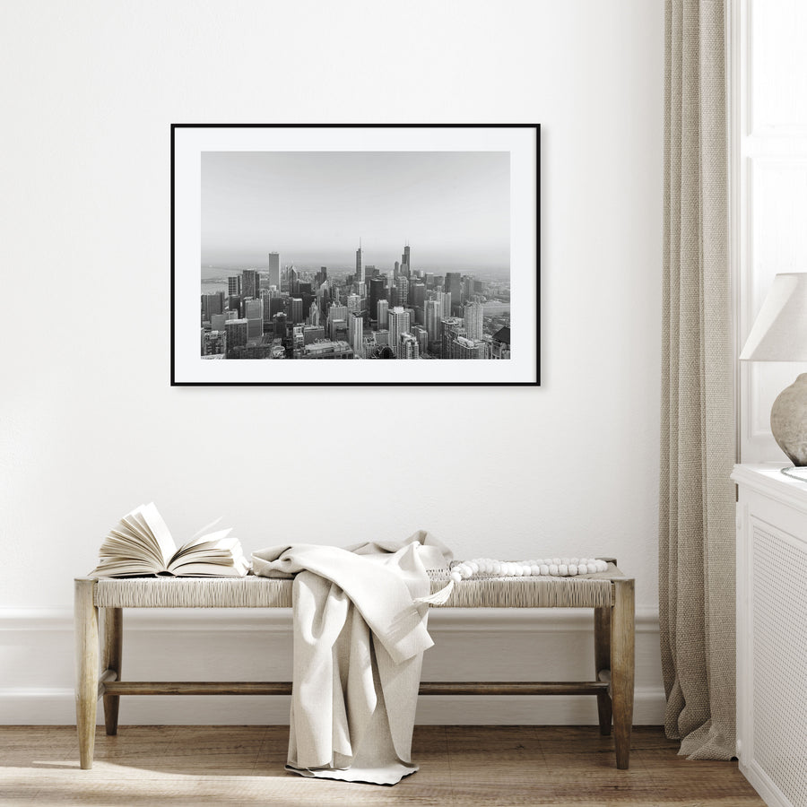 Chicago Landscape B&W No 1 Poster