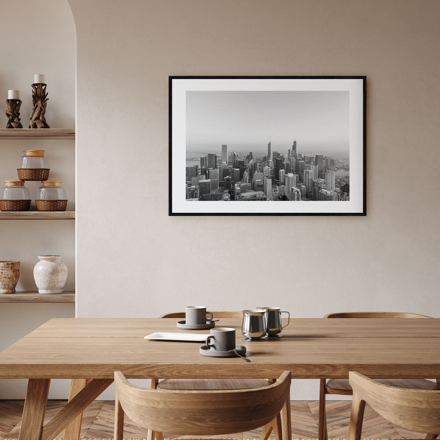 Chicago Landscape B&W No 1 Poster