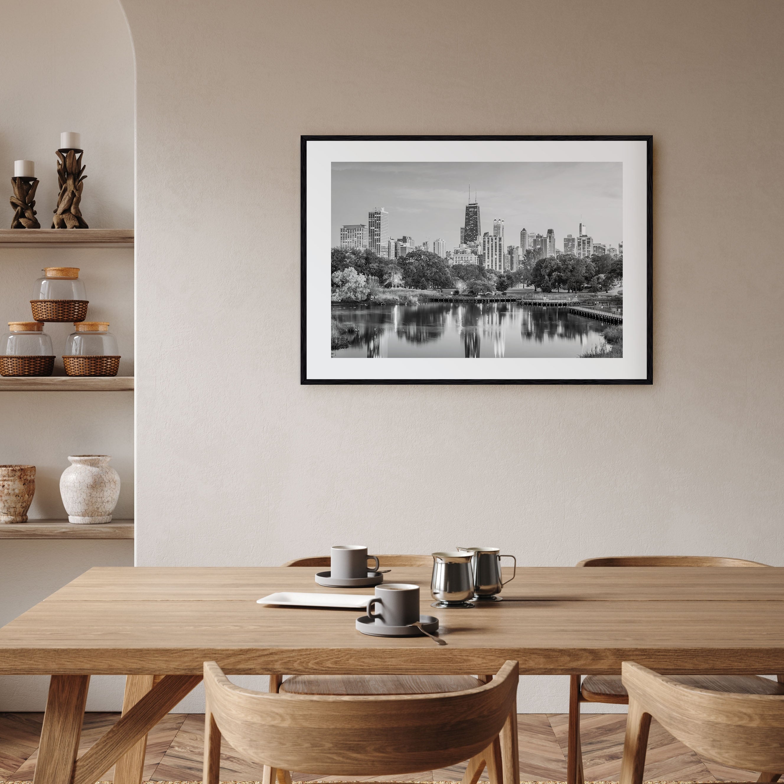 Chicago Landscape B&W No 2 Poster