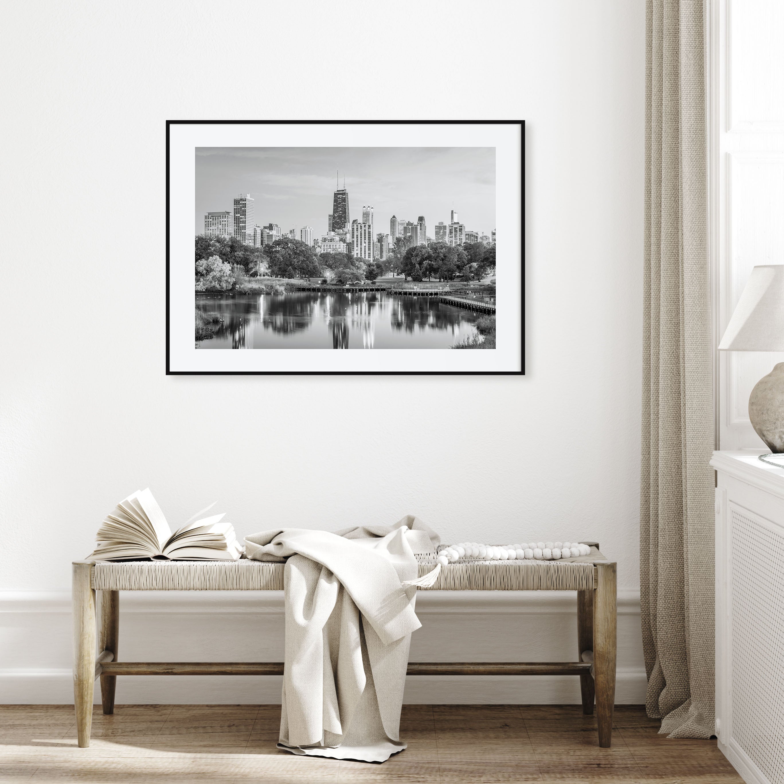 Chicago Landscape B&W No 2 Poster