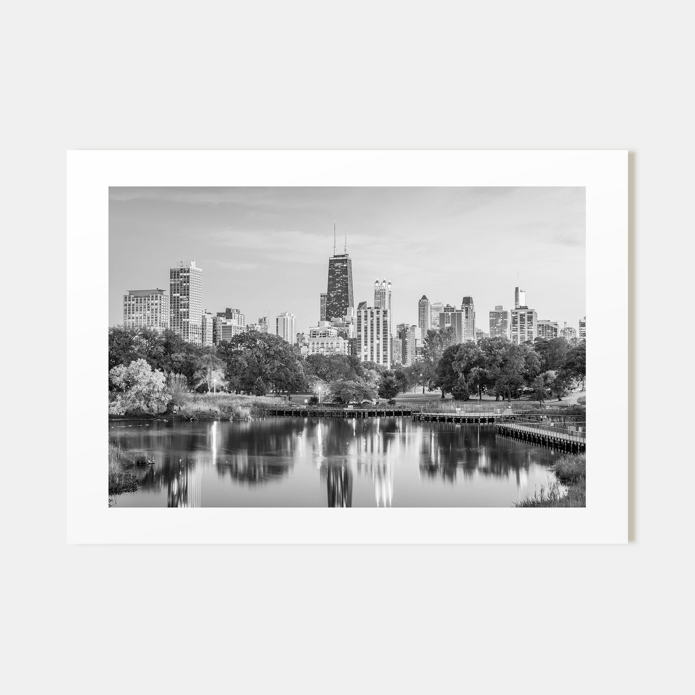 Chicago Landscape B&W No 2 Poster
