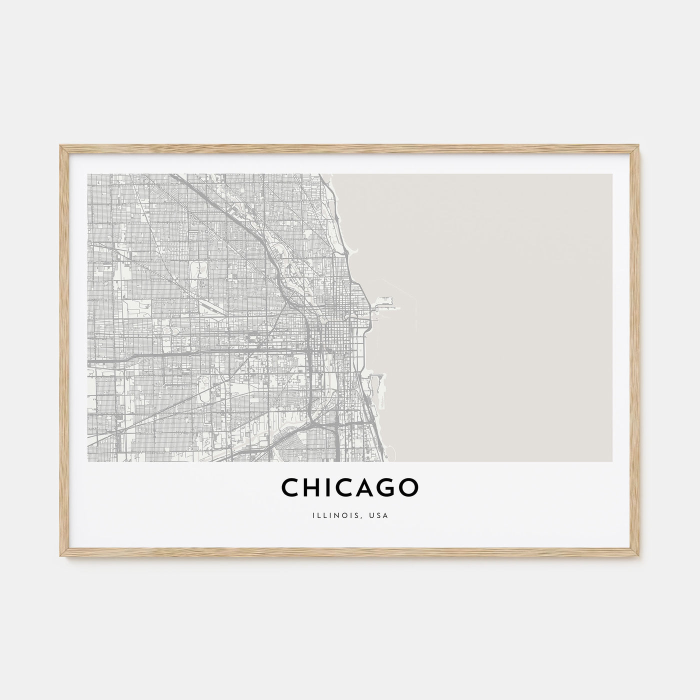 Chicago Map Landscape Poster