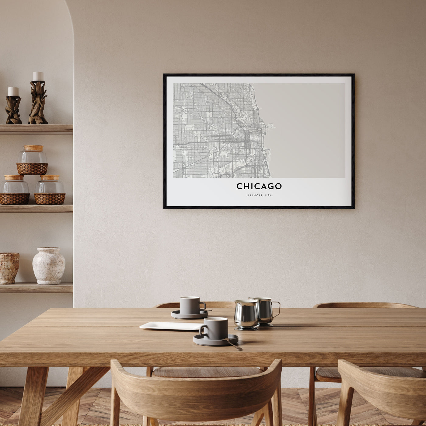 Chicago Map Landscape Poster