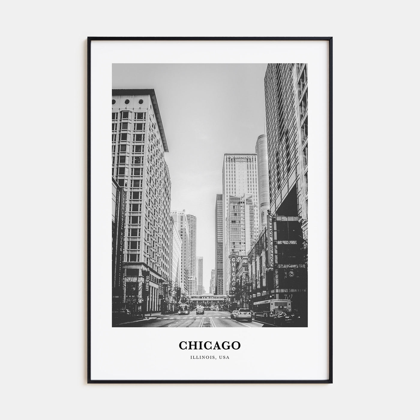 Chicago Portrait B&W No 1 Poster