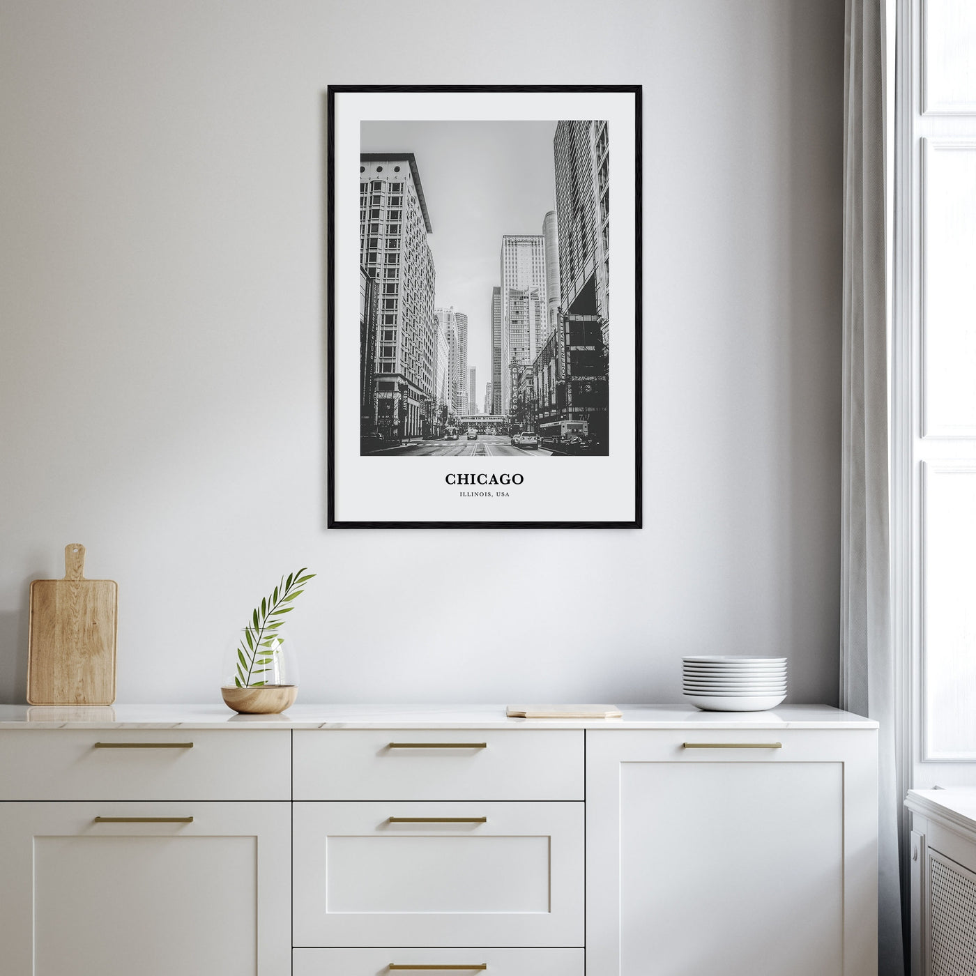 Chicago Portrait B&W No 1 Poster