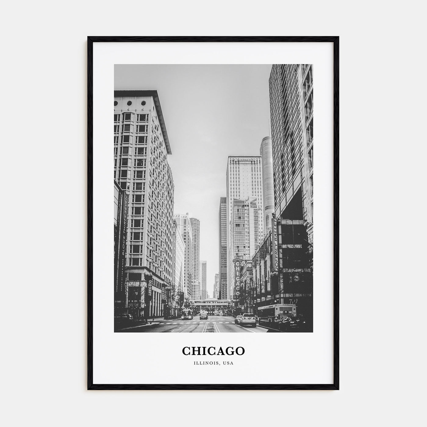 Chicago Portrait B&W No 1 Poster