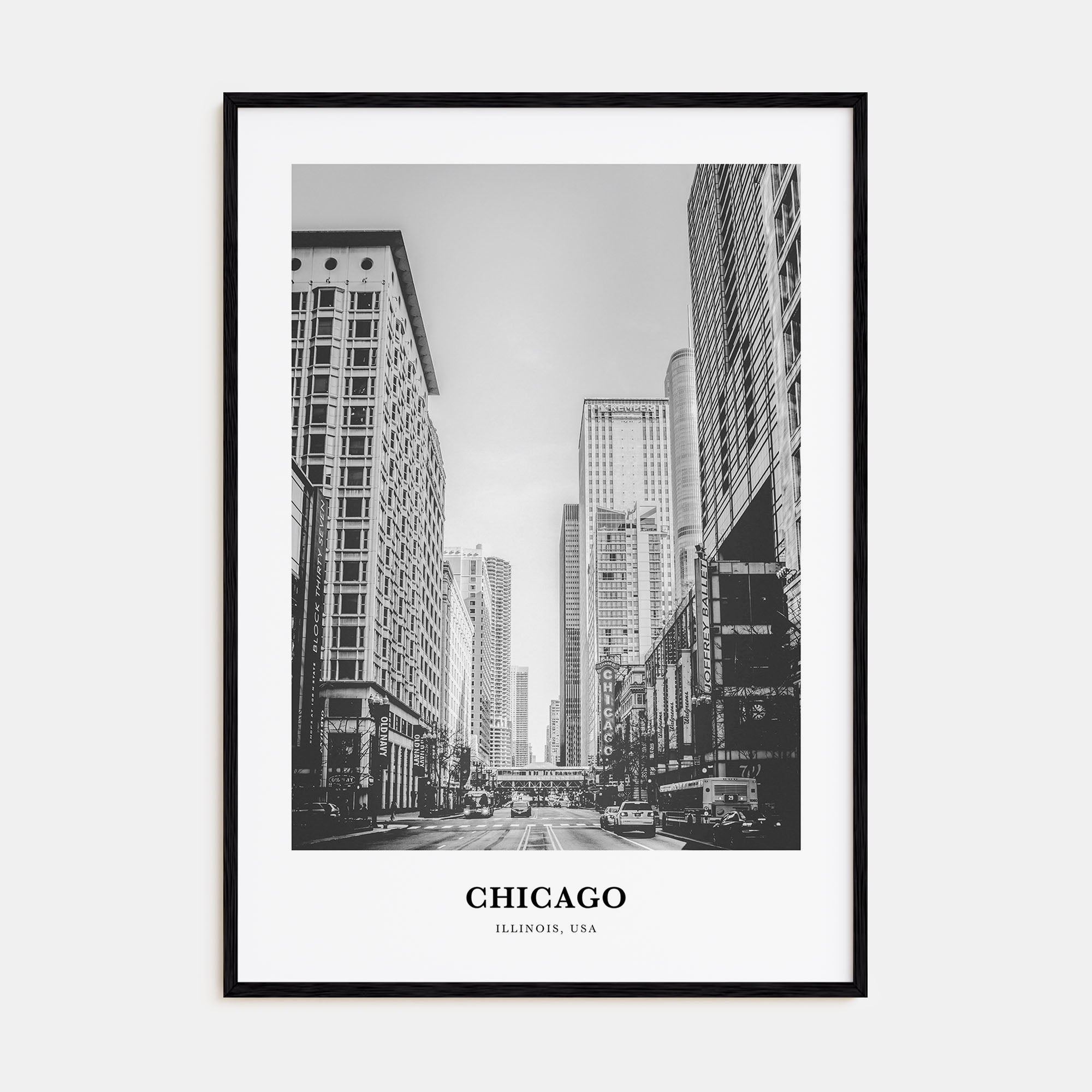 Chicago Portrait B&W No 1 Poster