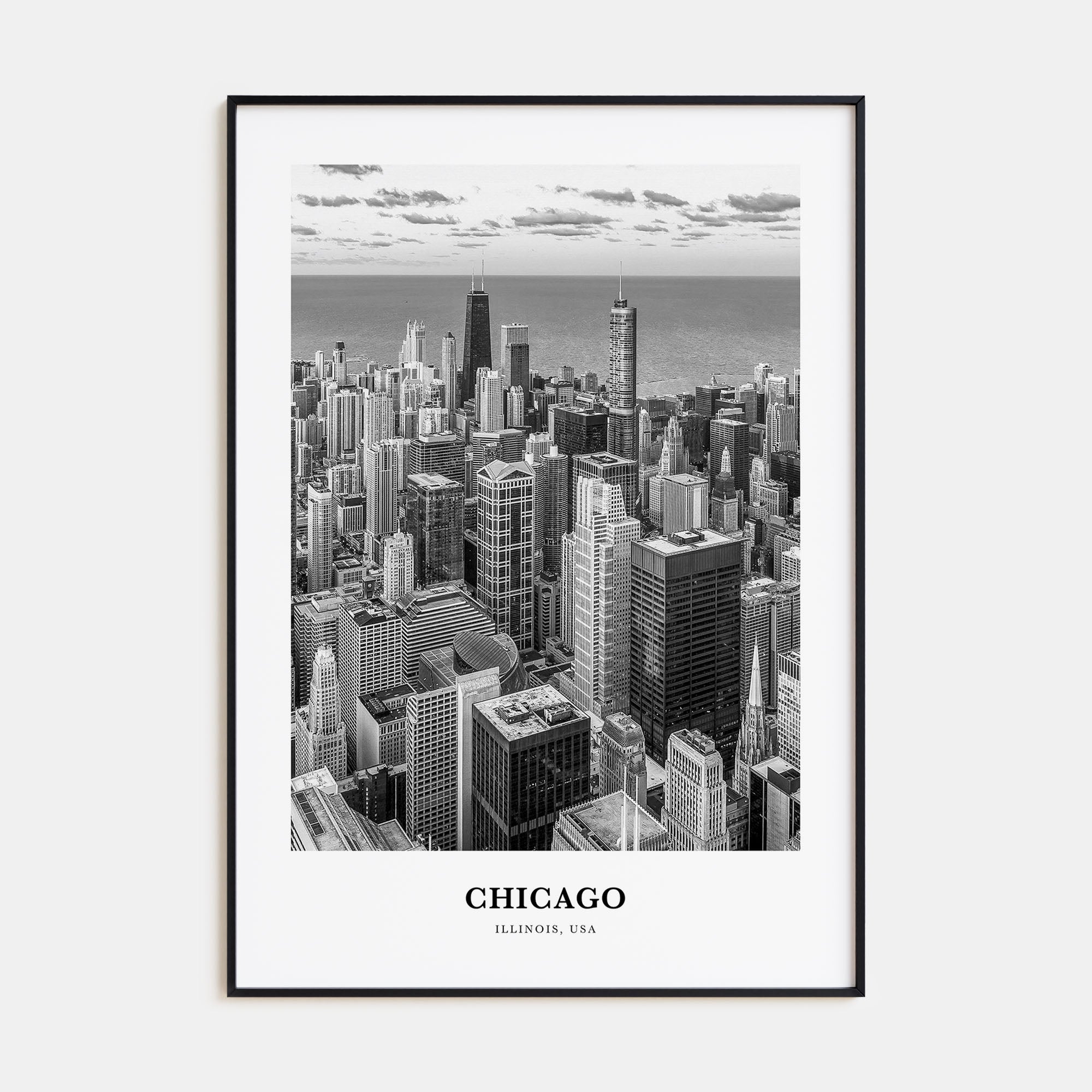 Chicago Portrait B&W No 3 Poster
