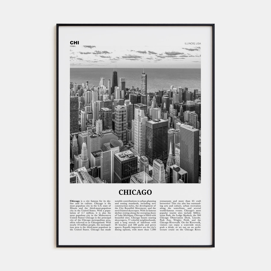 Chicago Travel B&W No 1 Poster