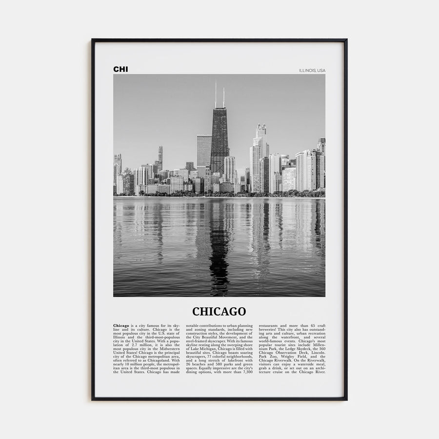 Chicago Travel B&W No 2 Poster