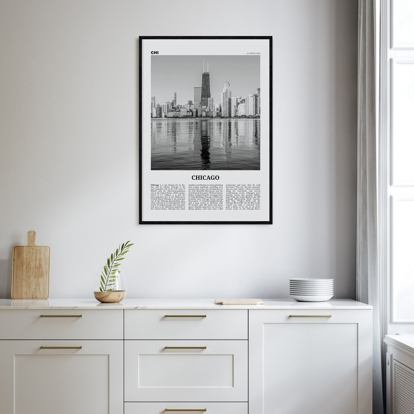 Chicago Travel B&W No 2 Poster