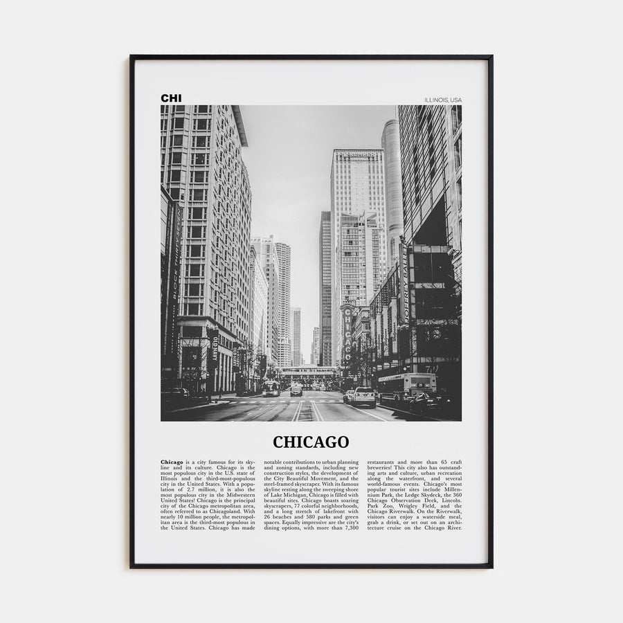 Chicago Travel B&W No 3 Poster