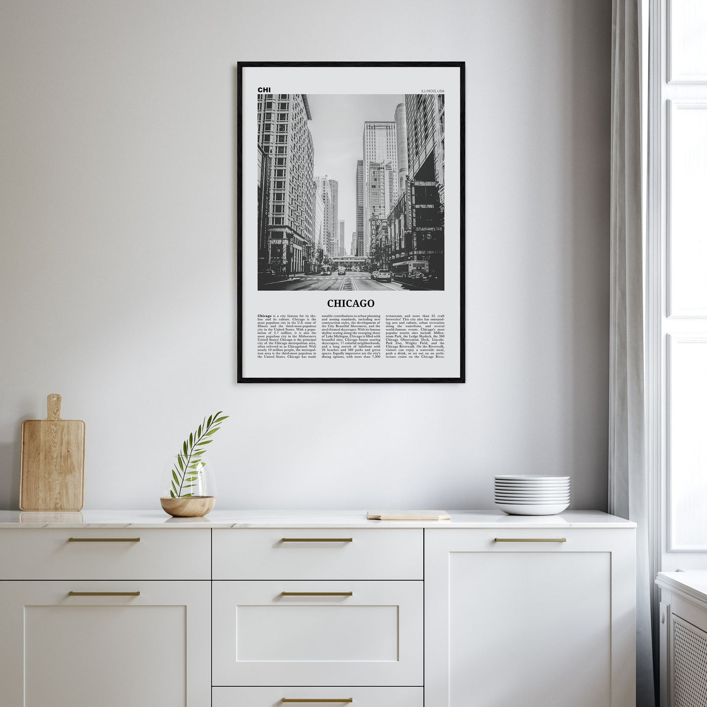 Chicago Travel B&W No 3 Poster