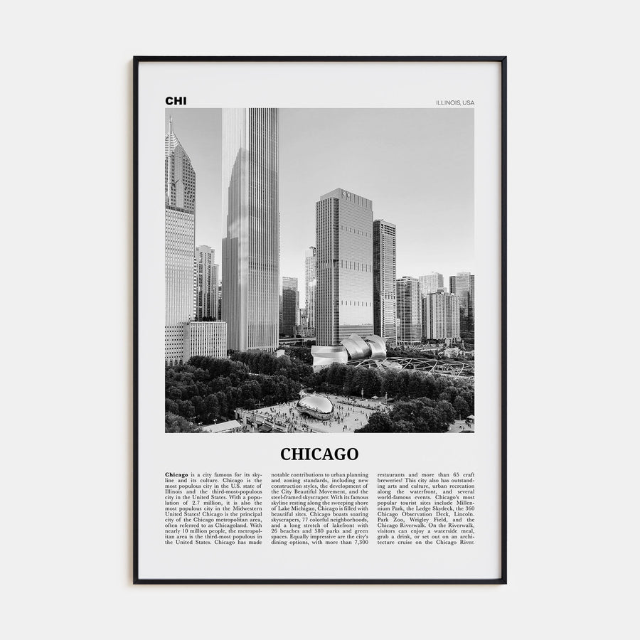 Chicago Travel B&W No 4 Poster