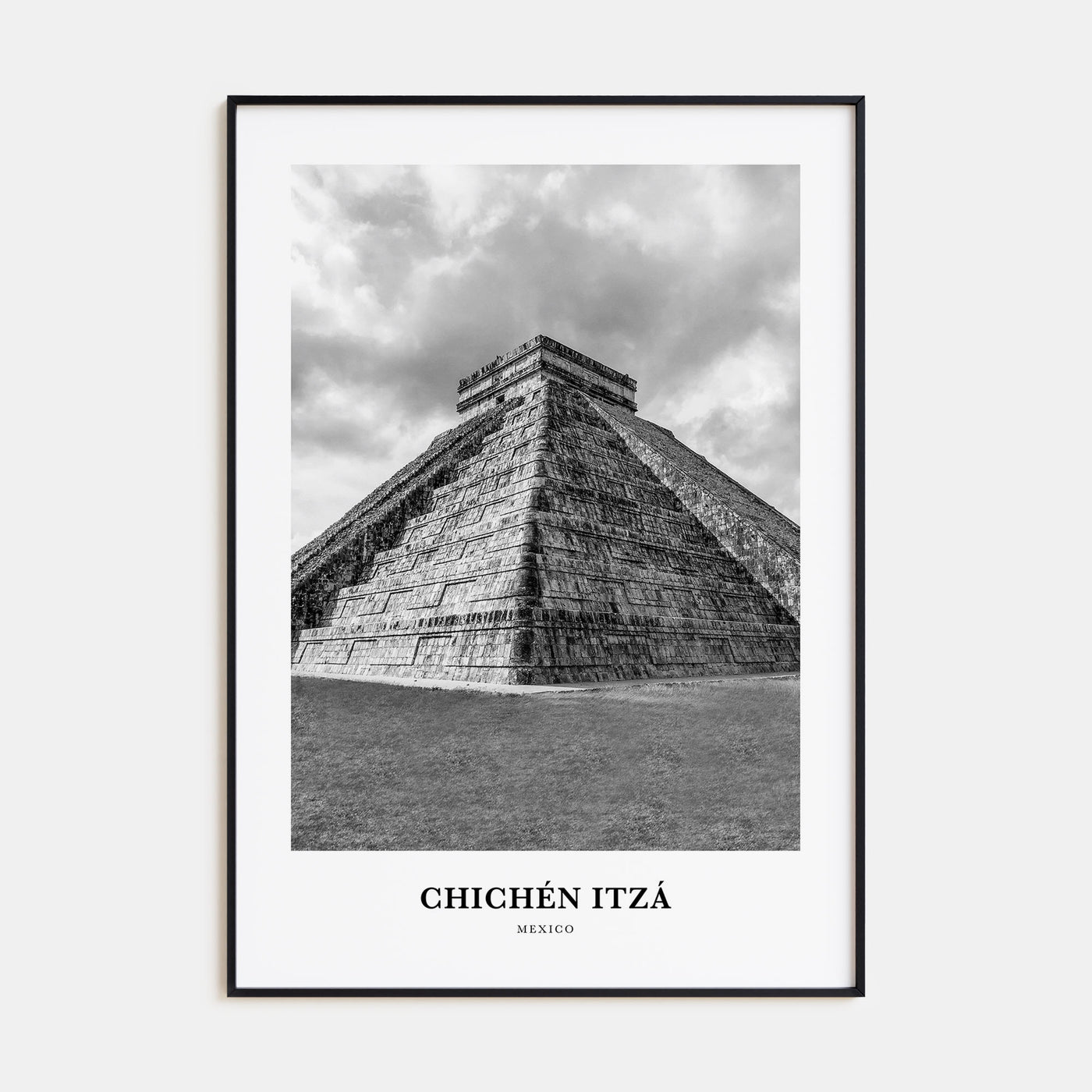 Chichén Itzá Portrait B&W Poster