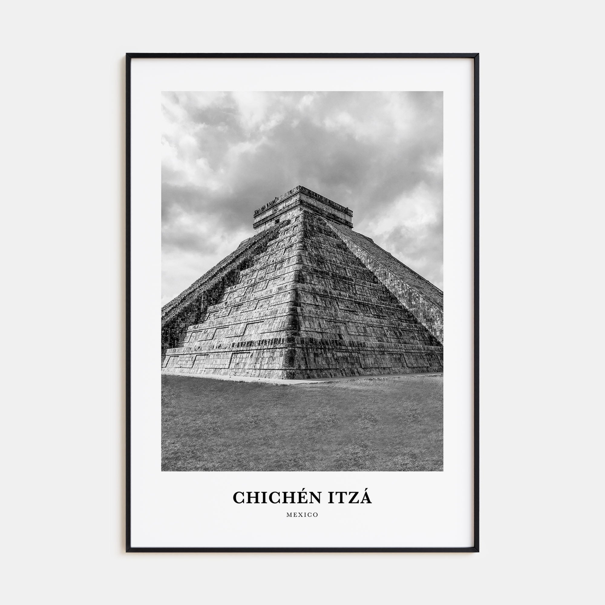 Chichén Itzá Portrait B&W Poster
