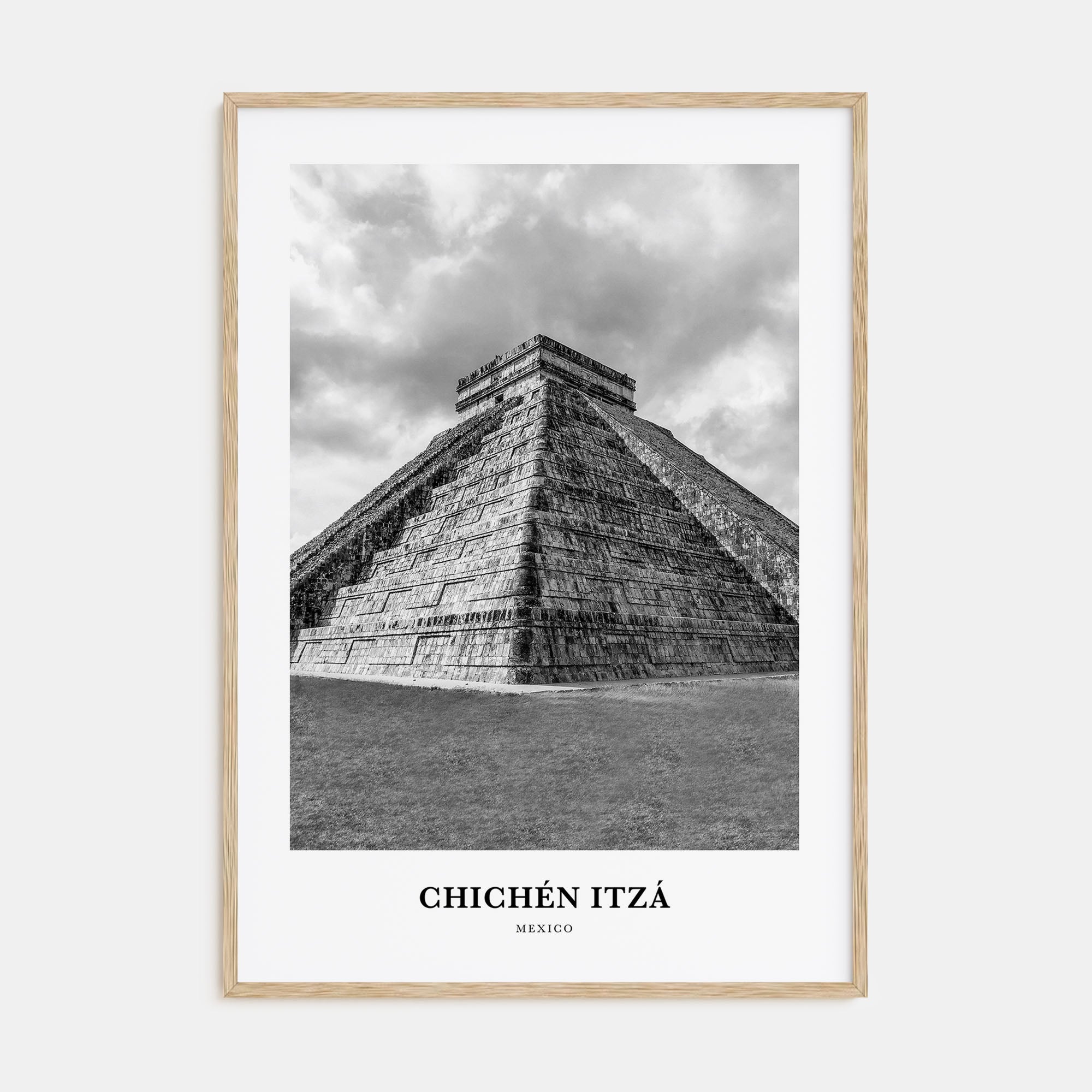 Chichén Itzá Portrait B&W Poster
