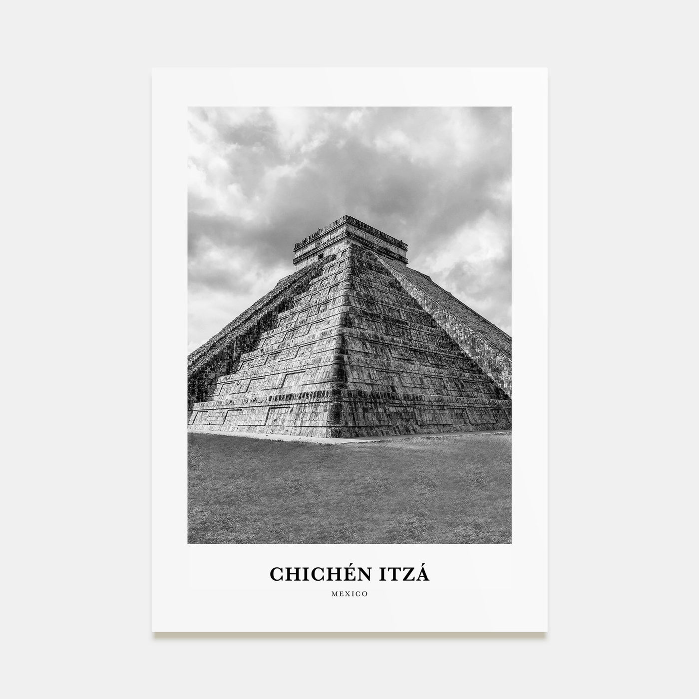 Chichén Itzá Portrait B&W Poster