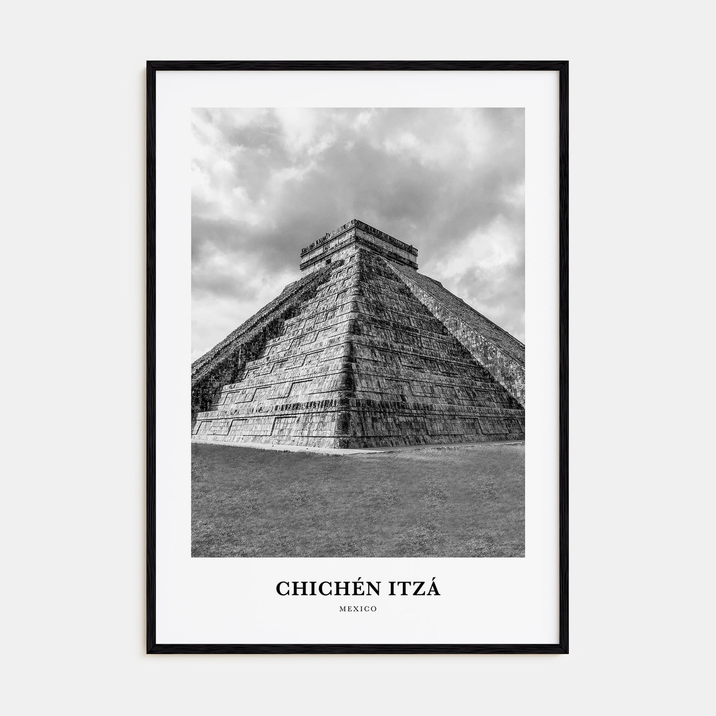Chichén Itzá Portrait B&W Poster