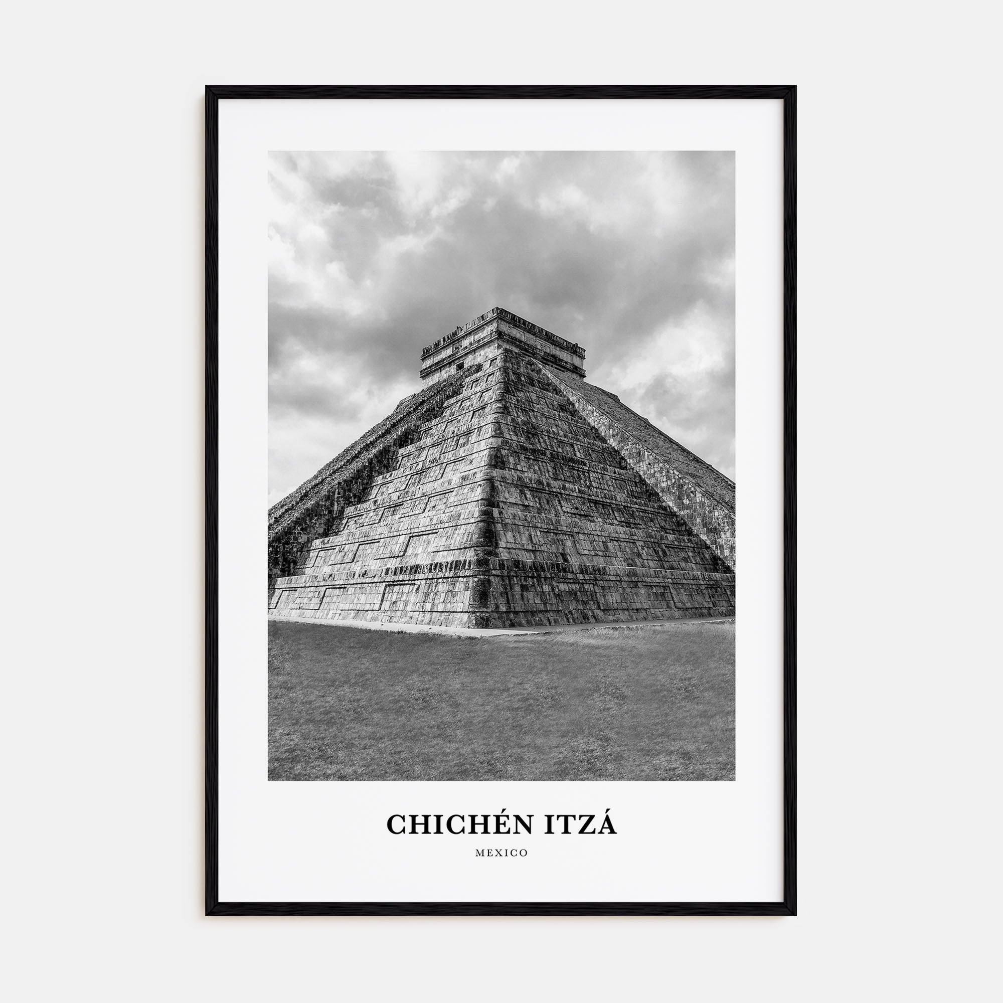 Chichén Itzá Portrait B&W Poster