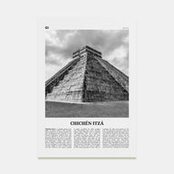 Chichén Itzá Travel B&W Poster