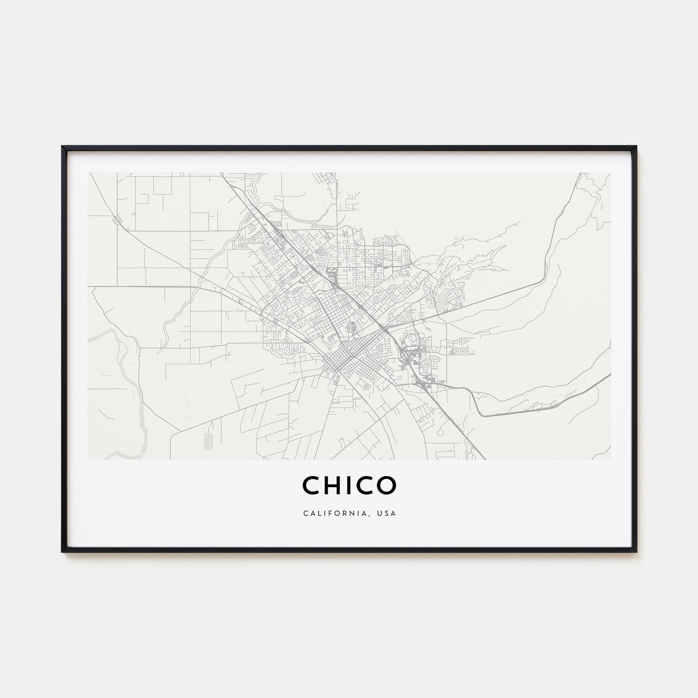 Chico Map Landscape Poster